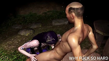 3D Cute Asian Slut Naked Her Big Tits Cheating with Big Dick Stranger