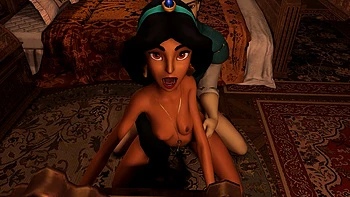 Jasmine Spreads Her Legs for Flynn - Aladdin and Tangled Parody