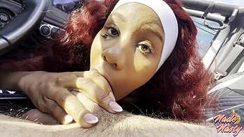 Sneaky Car Blowjob With Jenna Foxx