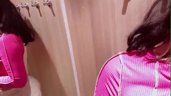 Best risky blowjob and doggy fuck in dressing room