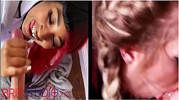 The Great British Blowjob Race - Round 2- Denali Dinklu Vs Kinky Blonde Gabie