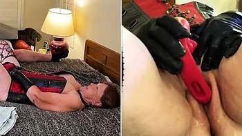 Carmen Angel Horny Granny Fingering & Vibrator Orgasm Homemade