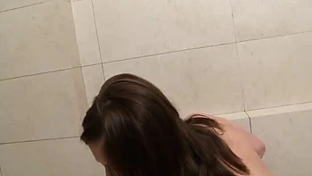 Leony Aprill Young Pregnant Bitch Takes Big Cock in Bathroom