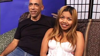 Busty Asian teen slut rides fat cock