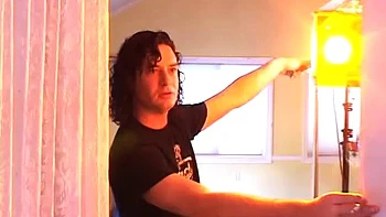 Threesome with a blonde and redhead behind the scenes