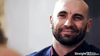 Teen student kneels while her teachers take out their cocks