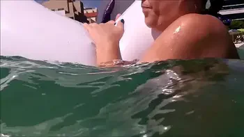 my husband, my unicorn and me in erotic play on a public beach