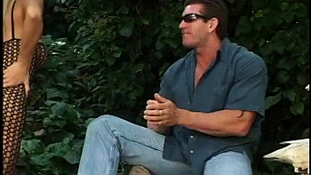 Spectacular blonde babe ass fucked in the backyard