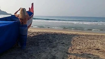 Amateur Blonde Housewife Creampie on Sofa - Homemade Mature Sex