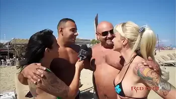 Hot lesbian sex scene on the beach - Angelica Queen and Nikita Ways