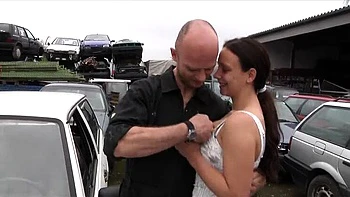 German Outdoor Orgy with Big Tits & Gangbang Fucking on Cars