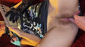 JuicyAdultKingdom Fingering Hairy MILF Pussy While She Watches Porn and Moans