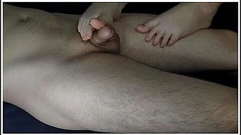 Girl Masturbates With Oily Feet My Little Horny Cock // Foot Fetish