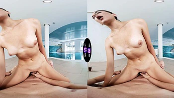 A nice couple has sex, with a beautiful brunette, Vixi Rafi, from ukraine.