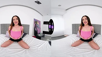 A hot solo performance with Sakura Hell, showcasing her stunning long brown hair and natural beauty.