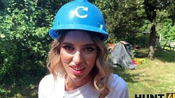 Blonde Fanta Sie enjoys outdoor sex with her boyfriend