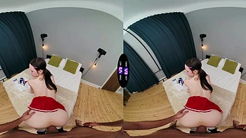 A sexy college girl from riga, Dakota Doll, enjoys riding peaches