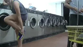 Helena Price Public Laundry Upskirt Flashing Tease! Exhibitionist MILF Vs College Voyeur at the laundry! (Part1)