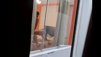 I spy on my friends from my room (work trip). I can't believe my friend is cheating on her husband.