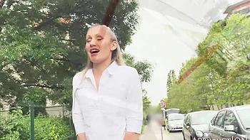 Linda Leclaire Wetting Jeans On The Street