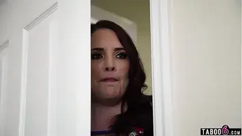 Stepson blindfolded so his mature Maggie Green could suck and ride him