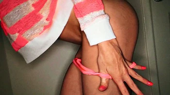 Touching Her Pussy with Socks On