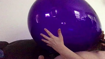 Cumming From Blowing Up A Huge Purple Q24 Balloon: Amateur, Cumshot  Big Dick Porn