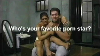 Brunette babe and her partner talking behind the scenes before fucking