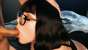 Faye, the petite ebony beauty, experiences intense pleasure in a steamy bedroom scene.