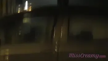 Sharing my slut wife with a stranger in car in front of voyeurs in a public parking lot - MissCreamy