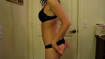 Hot babe with perfect body in fitting lingerie