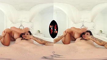 Latina in black VR: Blowjob, Doggy  Cowgirl Porn