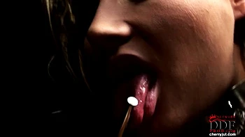 Dick tease in leather and stockings