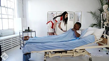 Tight Teen Nurse Stretches Her Pussy For BBC