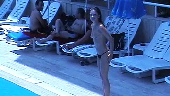 Nice amateur couple beach fun