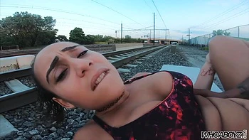 Big Ass Latina Carmela Clutch Outdoor Public Railway Fucking - Hardcore With Cumshot