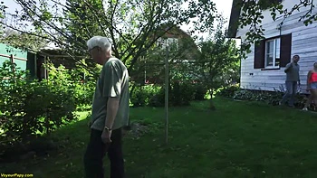 Old Man Surprises Couple Having Anal Sex