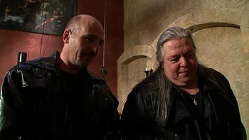 Humiliated hanging out white leg shackles