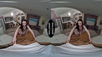 UP CLOSE VR - Gorgeous Petite Brunette Celestina Blooms Is Craving A CREAMPIE From You - POV: Porn