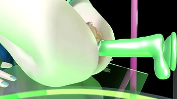 Anime Girl Big Dildo Sex Machine - 3D Hentai