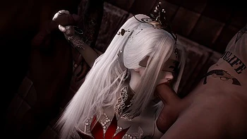 3D Hot Babe Wearing Sexy Lingerie Have Threesome Sex with Big Dick