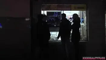 Boosty blondie takes stranger in the car for fuck and massive cum on her big tits