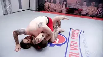 Nude Mixed Wrestling As Vanessa Vegas Battles Cody Carter And Takes His Dick