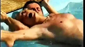 Vintage Lesbian Turns FMF Pool Threesome: Blowjob, Doggy  Licking Porn