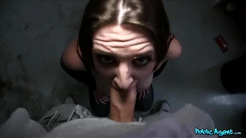 Horny Brunette Slides Strangers Thick Dick Into Her Wet Pussy 1