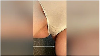 I Piss In My Panties, Take Them Off And Start Peeing With A Strong Stream