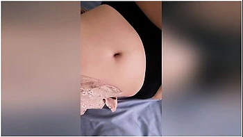 Sexy Asian College Student Playing Her Belly Button