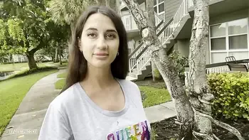 Walking down the street with cum on face