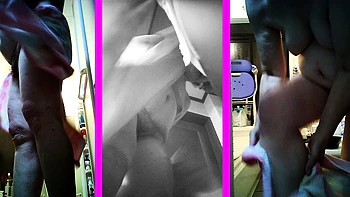 Ugly mother Yoriko, 73 years old, undressing, 3 screen voyeu