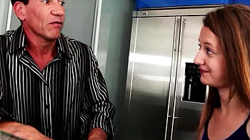 Skinny Ginger Girl tricked to Fuck by older Guy